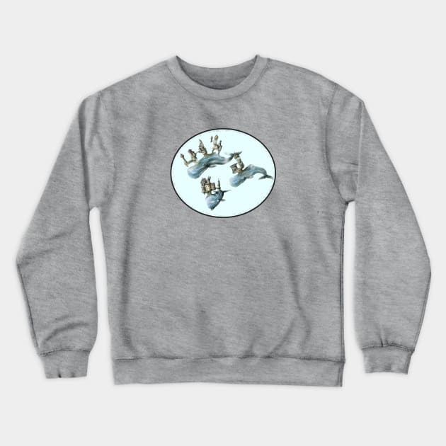 Whale Castles Crewneck Sweatshirt by natearts